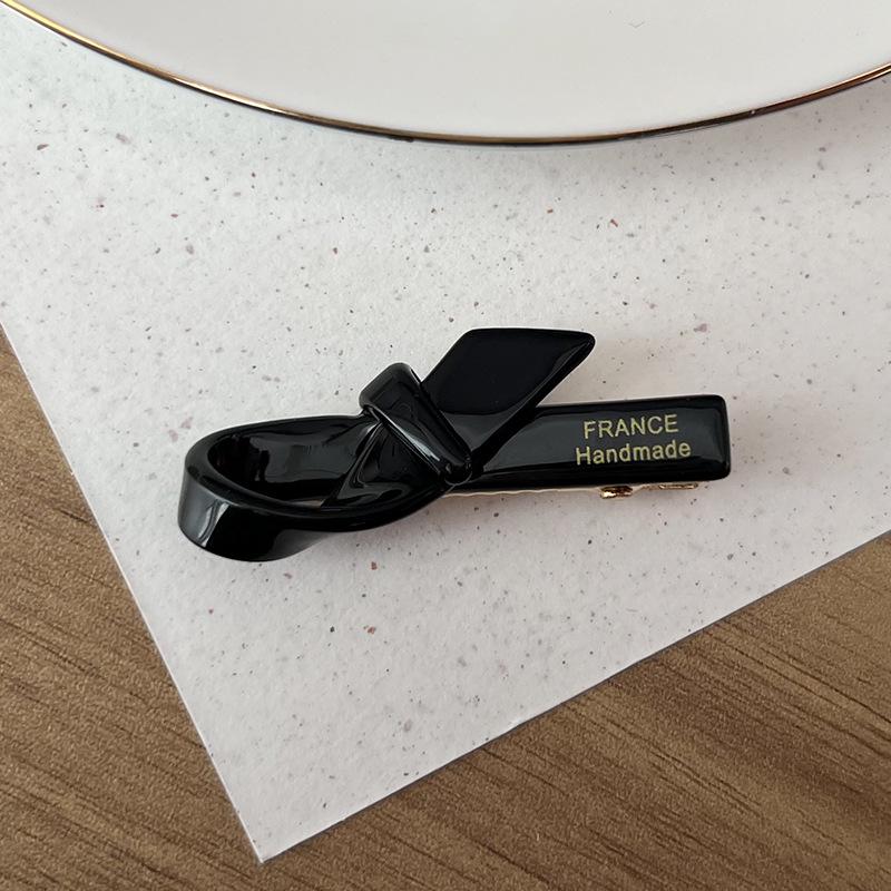 Korean-style Gold Label Small Acetate Bow Duckbill Hair Clip
