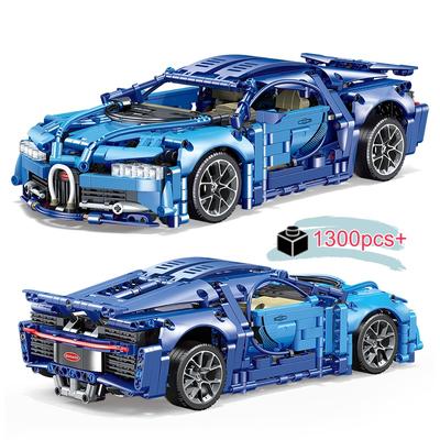 Tehnica orașului 1:14 Mașini de curse Super Albastre Blocuri de construcție MOC Vehicul Sportiv de Asamblat Model Cadouri de Ziua de Naștere, Crăciun, Halloween