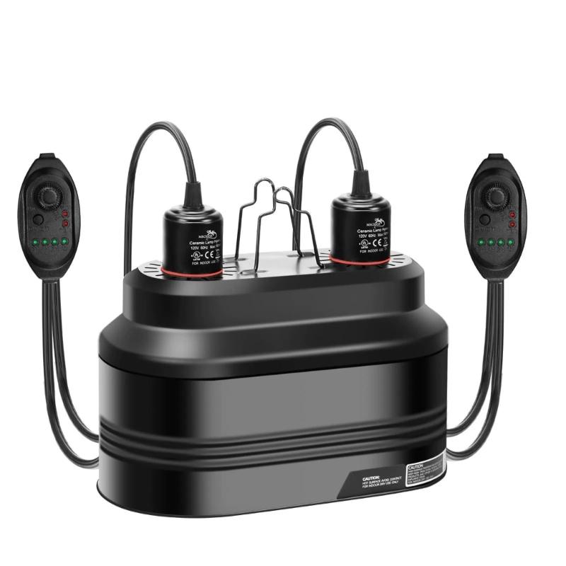 Schlangen Heizlicht Zwillingskoffer Uhrsteuerung 160W Tiefes Kofferdesign für Schildkröten Amphibien 110V