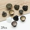 2Pcs Retro Hardware Dresser Furniture Antique Brass Round Shape Door Handle Cabinet Pulls Wardrobe Pulls Drawer Knob