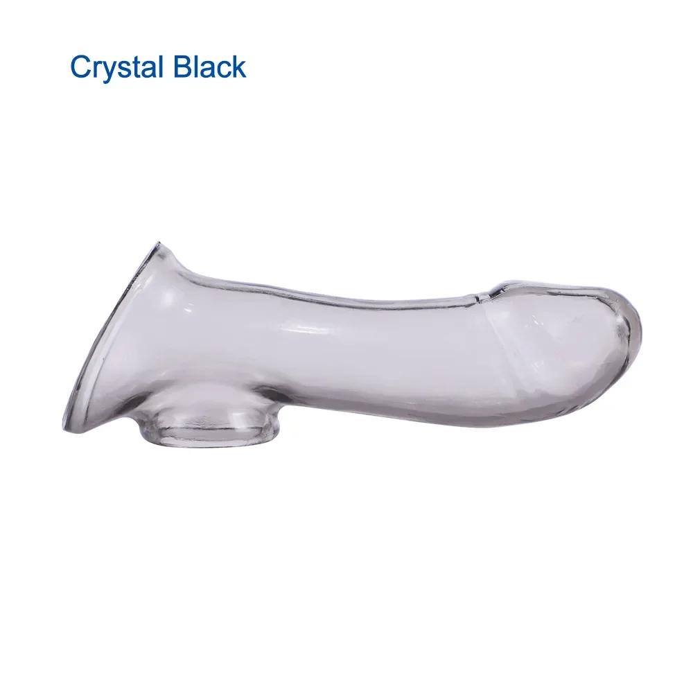 High Elastic Adult Penis Sleeve Cock Extender Reusable and Safer Condoms Sex Toy for Couple Man Delay Ejaculation Tools