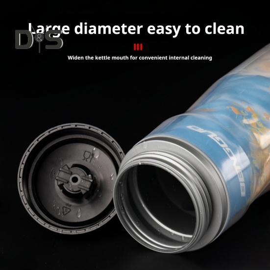 610ML Bicycle Water Bottle with Dustproof Lid Large Capacity Insulated Portable Lightweight Outdoor Travel Sports Cycling Squeeze Drinking Bottle