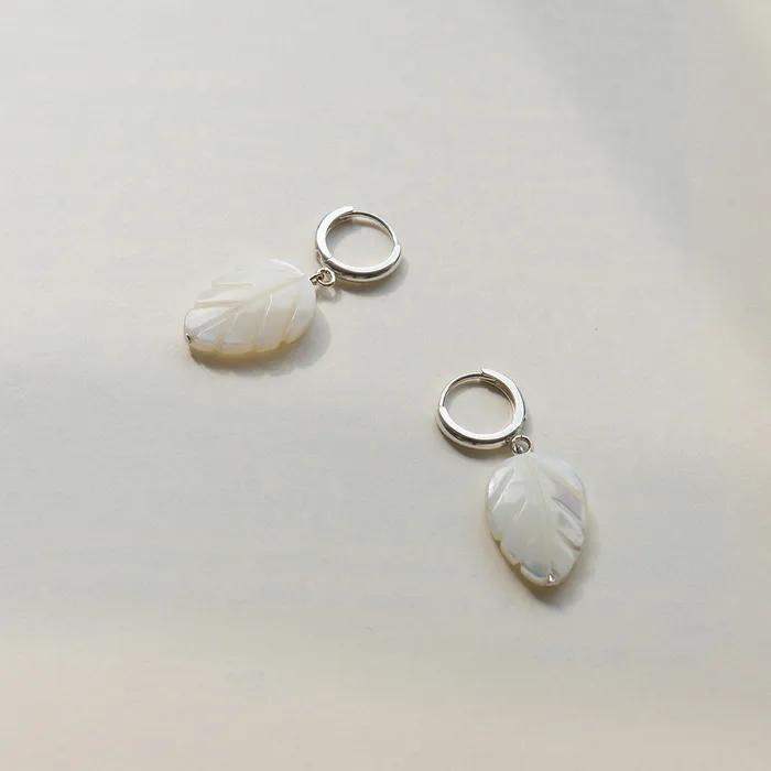 [silver925] leaf shell earring