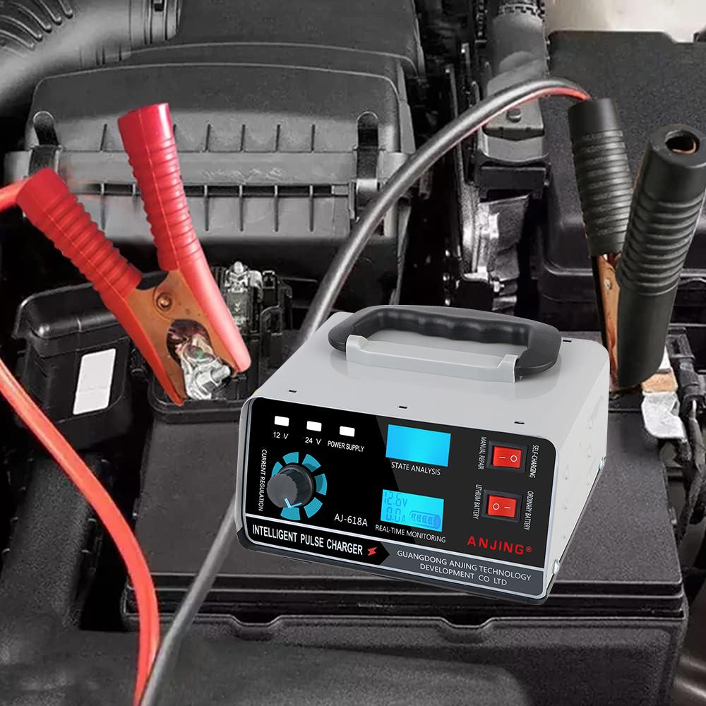 For Car Truck Boat Motorcycle Automatic Battery-chargers Digital LCD Display 400W Five-Stage Power Puls Repair Chargers 12V/24V