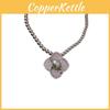 Vintage Geometric Artificial Pearl Zircon Necklace With Oval Pendant For Women