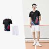 Li-Ning Color Block V-Neck Sports Competition Short Sleeve T-Shirt Unisex Tops Black AAYU127-1