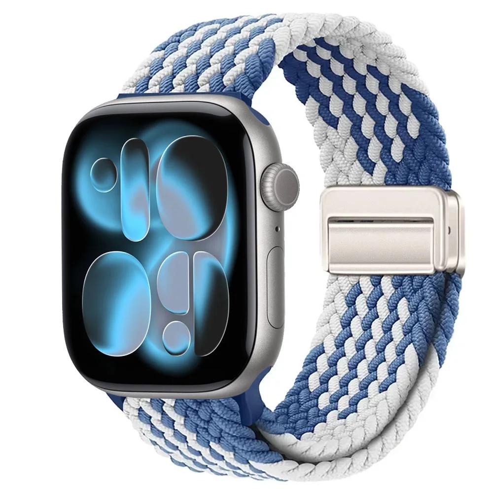 Nylon Strap for Apple Watch 11 10 46mm 42mm/Ultra 3 2 1 49mm Magnetic buckle Wristband iWatch 9 8 7 6 5 4 SE 45mm 44mm 41mm 40mm