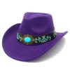 European and American Tribal Style Solid Color Cowboy Hat, Male and Female Couples Wide Brim Stage Performance Hat, Grassland Travel Essential Jazz