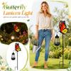 Outdoor Solar Garden Stake Light Butterfly Design with Hanging Lantern Decorative Yard Accent for Pathway Lawn Patio