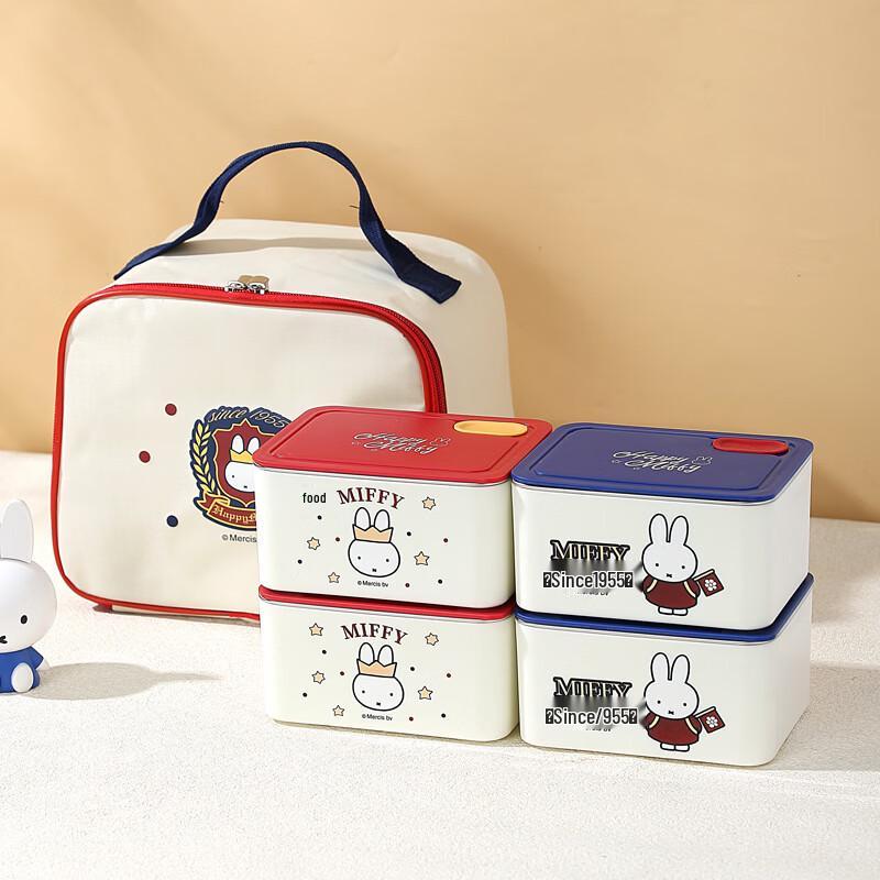 

ZISIZ Insulated Square Lunch Box Set