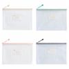 PVC A4 Mesh File Bag Zipper File Folders Portable Information Bag  School Office Supplies