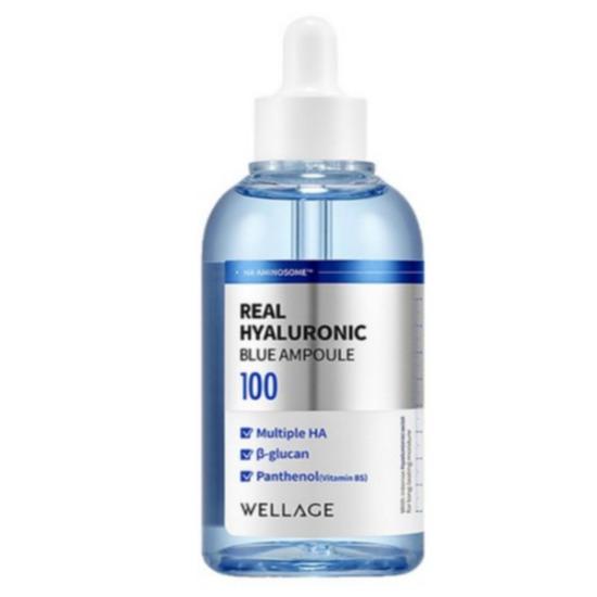 a0152 WELLAGE Ампула с гиалуроновой кислотой Real Hyaluronic Blue 100 мл Ampoule