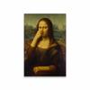Lustiges Badezimmer Leinwandbild Mädchen mit Perlenohrring Nase zuhaltend Toilettenhumor Wandkunst Poster Vintage Dekoration