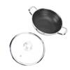 Nonstick Frying Pan Dishwasher Safe Skillet Induction Cooker Gas Range Compatible Double Sided Honeycomb Pan With Lid 316