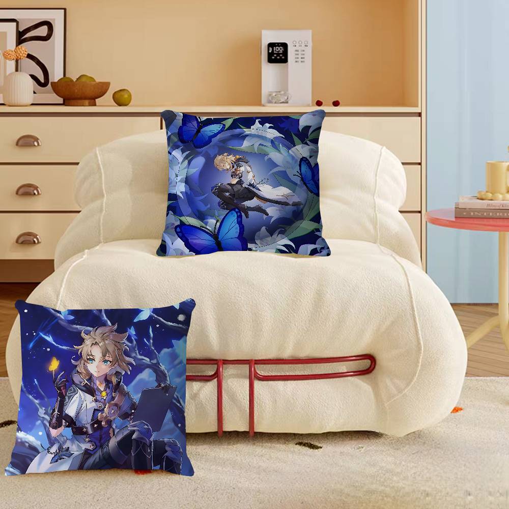 Genshin Albedo Pillow Cushion Cover Pillowcase Living Room Sofa Home Decor Customized