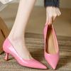 Fashion Elegant Pointed Toe Shallow High Heels Women High Quality Soft Leather Thin Heeled Slide Sandals Fashion Comfortable Dress Shoes