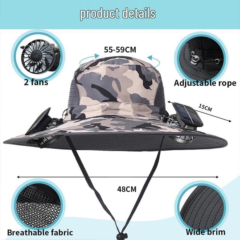 Ronglv Solar Powered Dual Fan Cooling Sun Hat