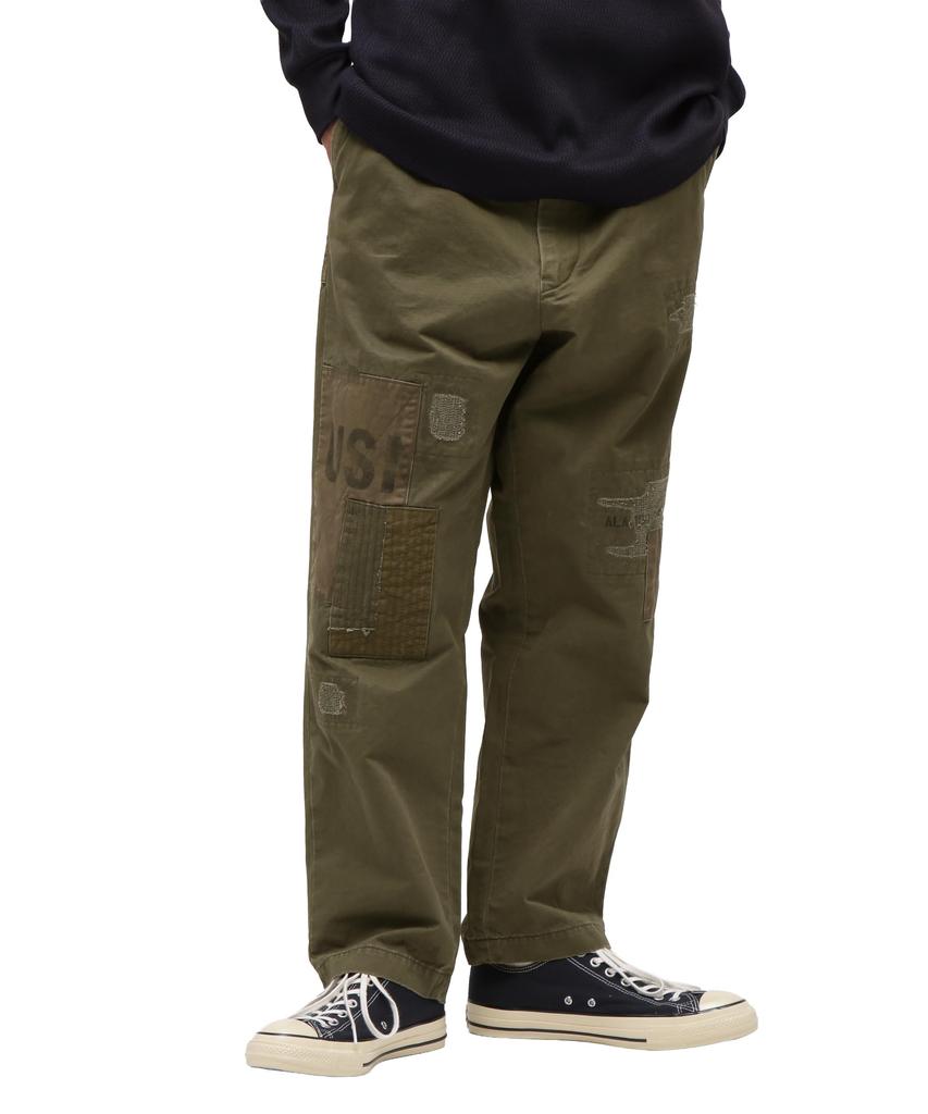 AVIREX RESTORE COLLECTION ARMY CHINO PANTS "REPAIR CUSTOM" XL 310 Olive 783-5210028