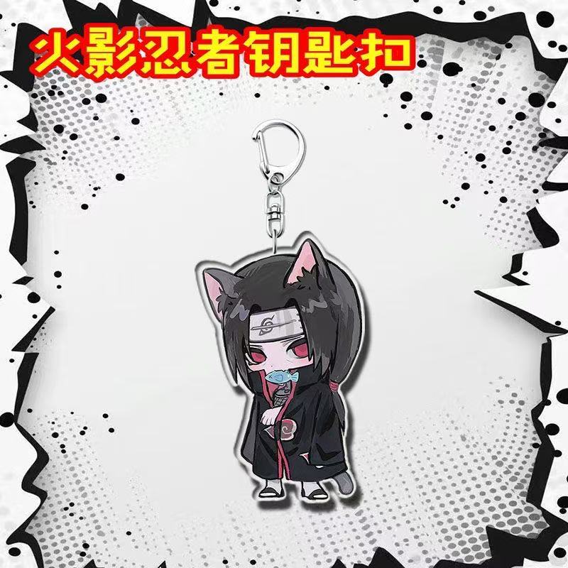 Anime Naruto Portachiavi in acrilico Accessori Naruto Uzumaki Portachiavi Cartoon