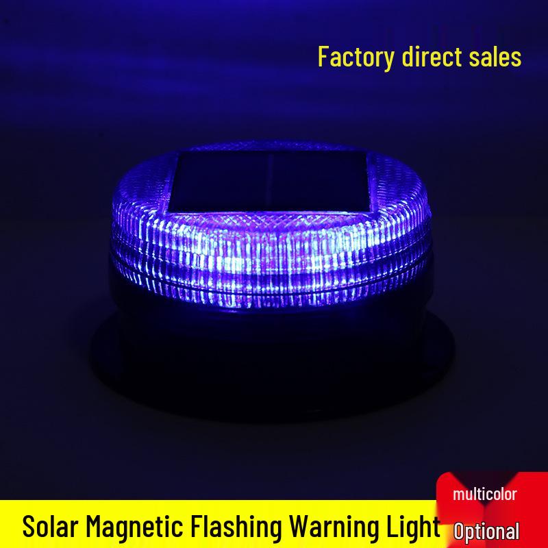 Red & Blue Solar Magnetic Roof Warning Light