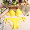 2 Teile/satz Sexy Bikini Set Neckholder Push-Up Einfarbig Bh Hohe Taille Schwimmen Slip Set Bowknot Dekoration Bademode
