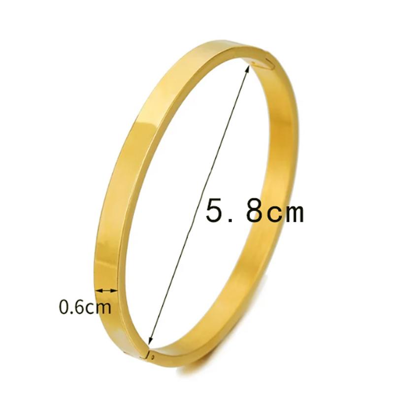 Fashion Stainless Steel Jewelry Oval Bangle for Woman Child Charm Bracelet Party Love Wedding Gift