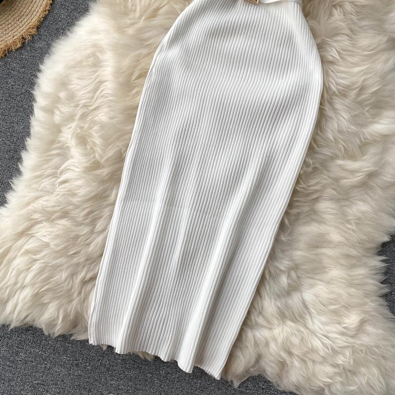 RUGOD European and American Dress Women's New Breasted Lace-up Waist and Hips Elastic Knitted Sleeveless Sexy Hip Dress