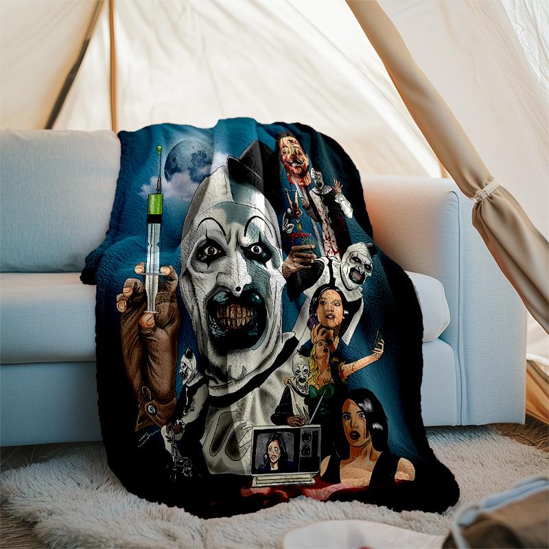 Coperta plaid stampata Art the Clown Terrifier1—leggera, morbida, calda;coperta versatile per tutte le stagioni—perfetta come coperta per l'aria condizionata, coperta per il riposino