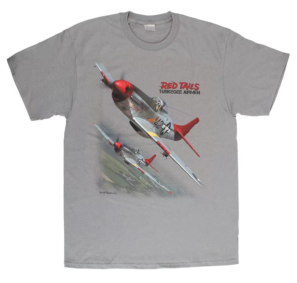 Tuskegee AirUnisex Red Tails P51 Mustang Fighter TShirt Summer Cotton Short Sleeve ONeck Unisexs T Shirt New Unisexs Tshirts S