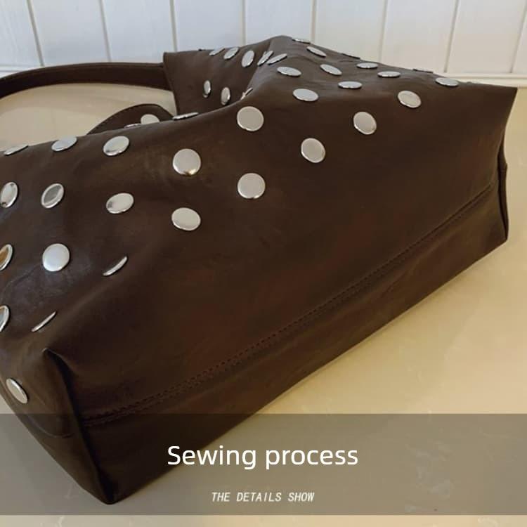 Women's Metal Polka Dot Shoulder Bag Tote Bag