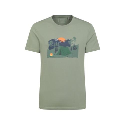 Camiseta orgânica para acampamento masculino Mountain Warehouse XS verde