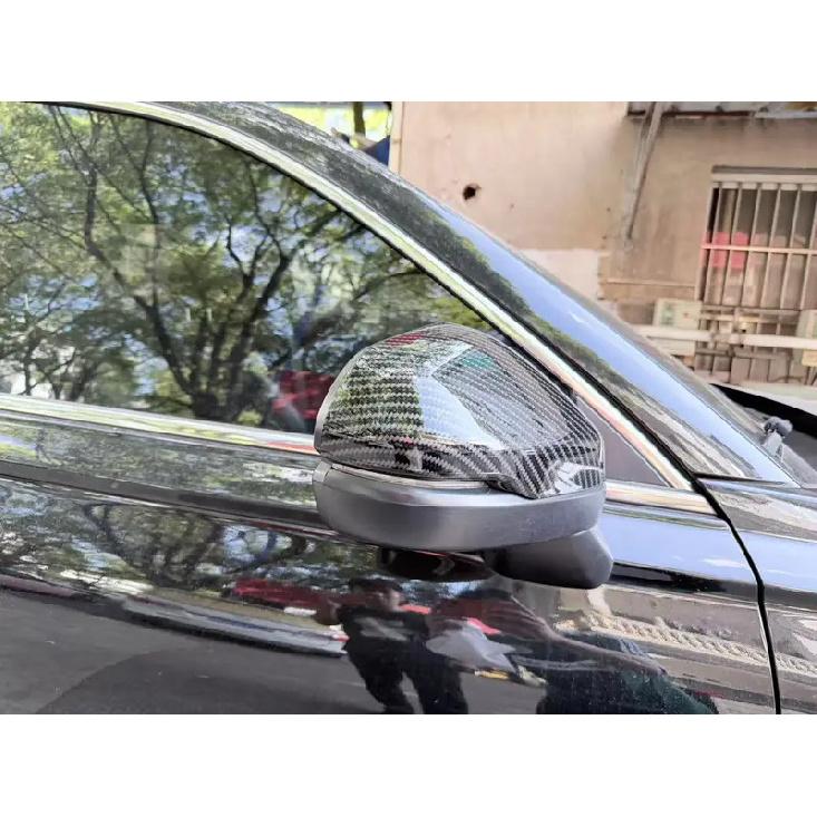 Für Honda CR-V CRV 6. Generation 2024 2025 Hybrid Paar Auto Seitenrückspiegelabdeckung Glänzend Schwarz/Carbon-Optik Außenspiegelkappen