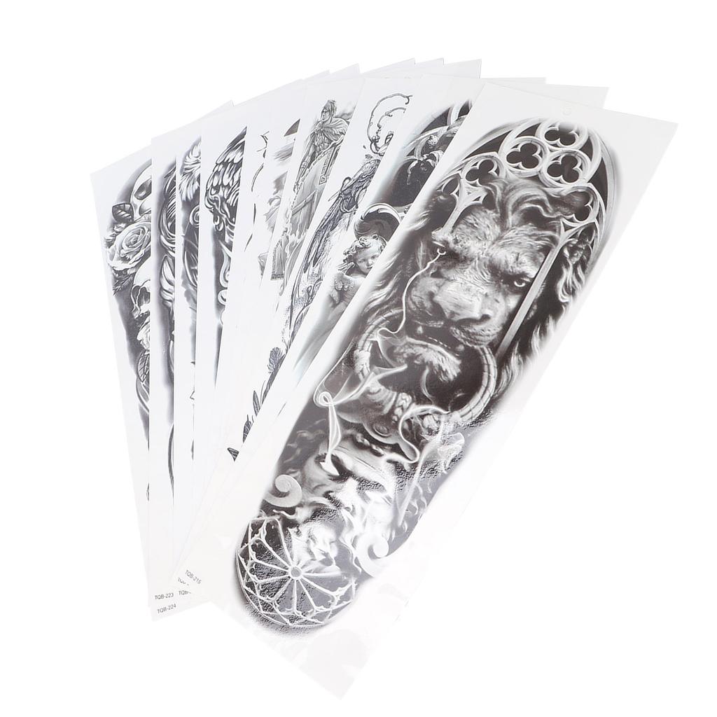 10 Sheets Waterproof Full Arm Tattoo Sticker Unisex Exquisite Temporary Tattoo Sticker