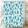 Modern Bathroom Shower Curtain with Blue Polka Dots Waterproof, Washable Fabric Bath Decor for Home