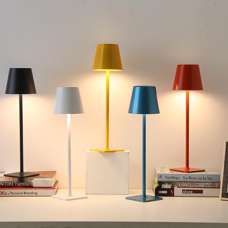 Nordic Wrought Iron Touch Table Lamp - Modern Minimalist Bedside Night Light