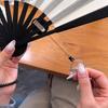 Portable Chinese Folding Fan Retractable Cord Ancient Style Hand Fan  Home Ornament