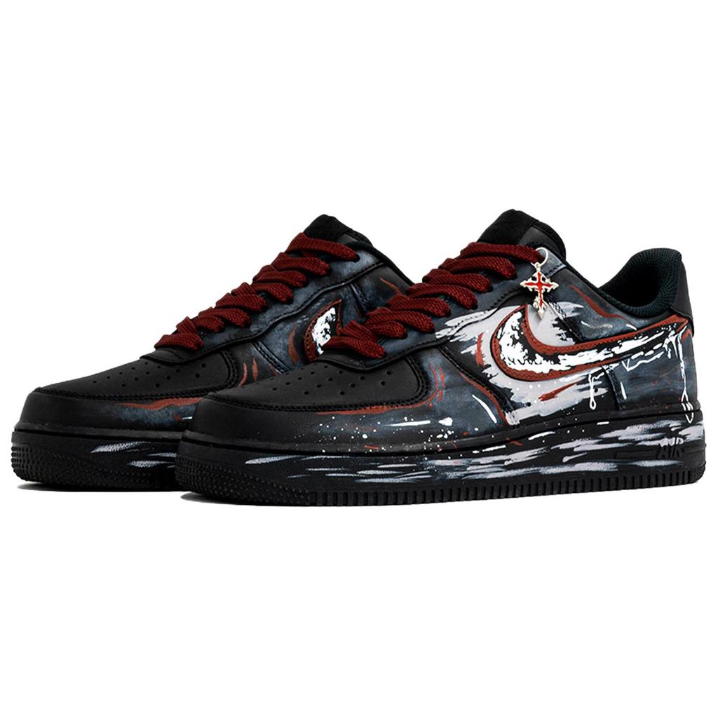 Nike Air Force 1 Wan Hua Nong, Chi Di Zi, Shopping Bag Slip Resistant Abrasion Resistant Low top Skateboard Shoes Men's CW2288-001(Team113-S-BOX)