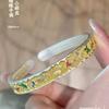 Gold-painted Enamel Butterfly Dance Heart Meridian Bottom Bracelet Female New Chinese Sterling Silver National Tide Style March 8th Women's Day Gift