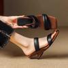 Fashion Belt Sandals for Women Wearing French Fashion Trend, Stunning Slippers, Soft Leather, Mid Heel, Summer 2025 New Style