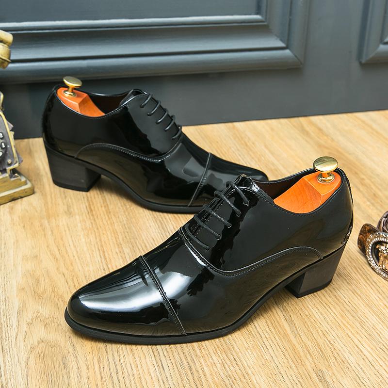 Derby Platform Gold Flats Lace Up Brogue Shoes Classic Wedding Dress Footwear Business Man Oxford Shoes Stylish Dresses Evening