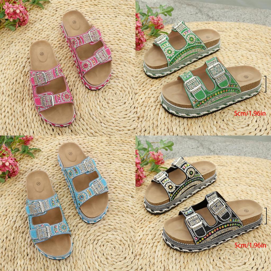 Summer Water Diamond Platform Flip Flops With Pu Upper For Womens Casual Wear