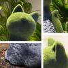 Flocked Sitting Cat Sculpture - Resin Craft Decorative Figurine, Garden Decoration, Horticultural Ornament