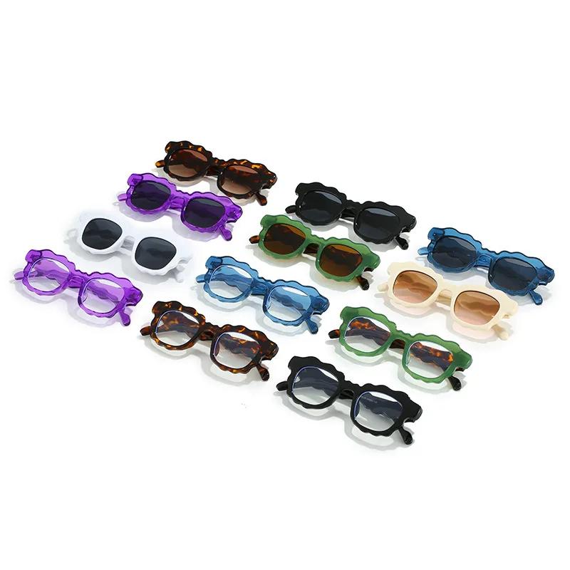 SHAUNA Fashion Irregular Square Jelly Color Sunglasses Women Clear Gradient Shades UV400 Men Trending Unique Sun Glasses