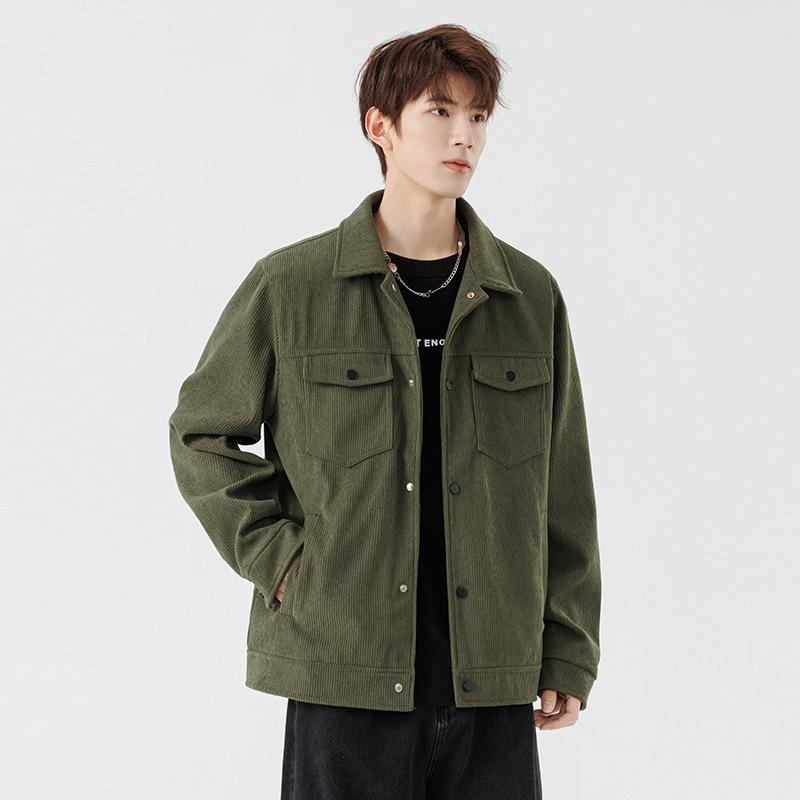 

Men s spring and autumn new American ruffian athleisure versatile fashion simple corduroy jacket jacket 5XL