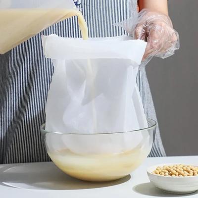 Nylon mjölkfilterpåsar 100 mesh Återanvändbar Sojayoghurt Te Öl Kaffe Olja Livsmedelsfilter Nät Dragsko Köks silpåse Durkslag
