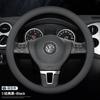 Golf MK7 MK8 Steering Wheel Cover Genuine Leather D Shape Round Universal Fit Car Interior Accessory
