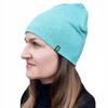 Czapka wiosenna damska bawełniana krótka SVR sport unisex melanż turkus