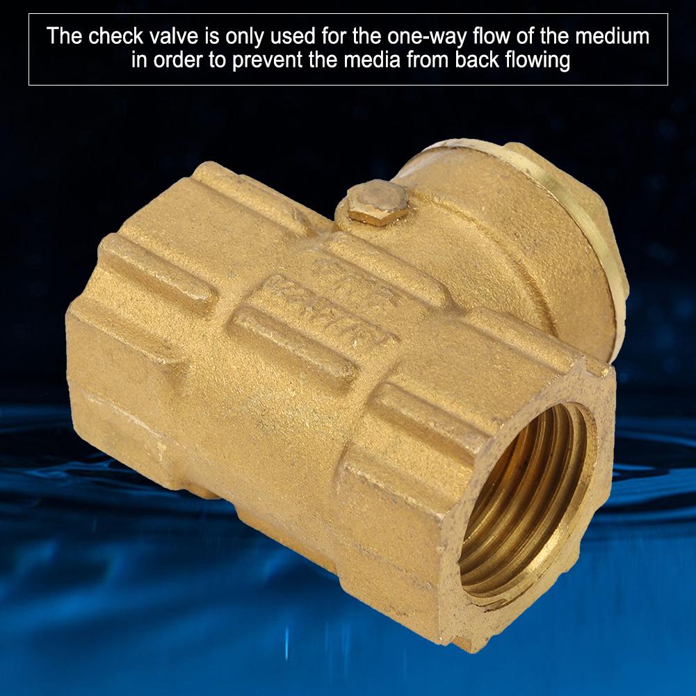 DN15 Brass One Way Automatic Swing Check Valve for Water Oil Acidic Media