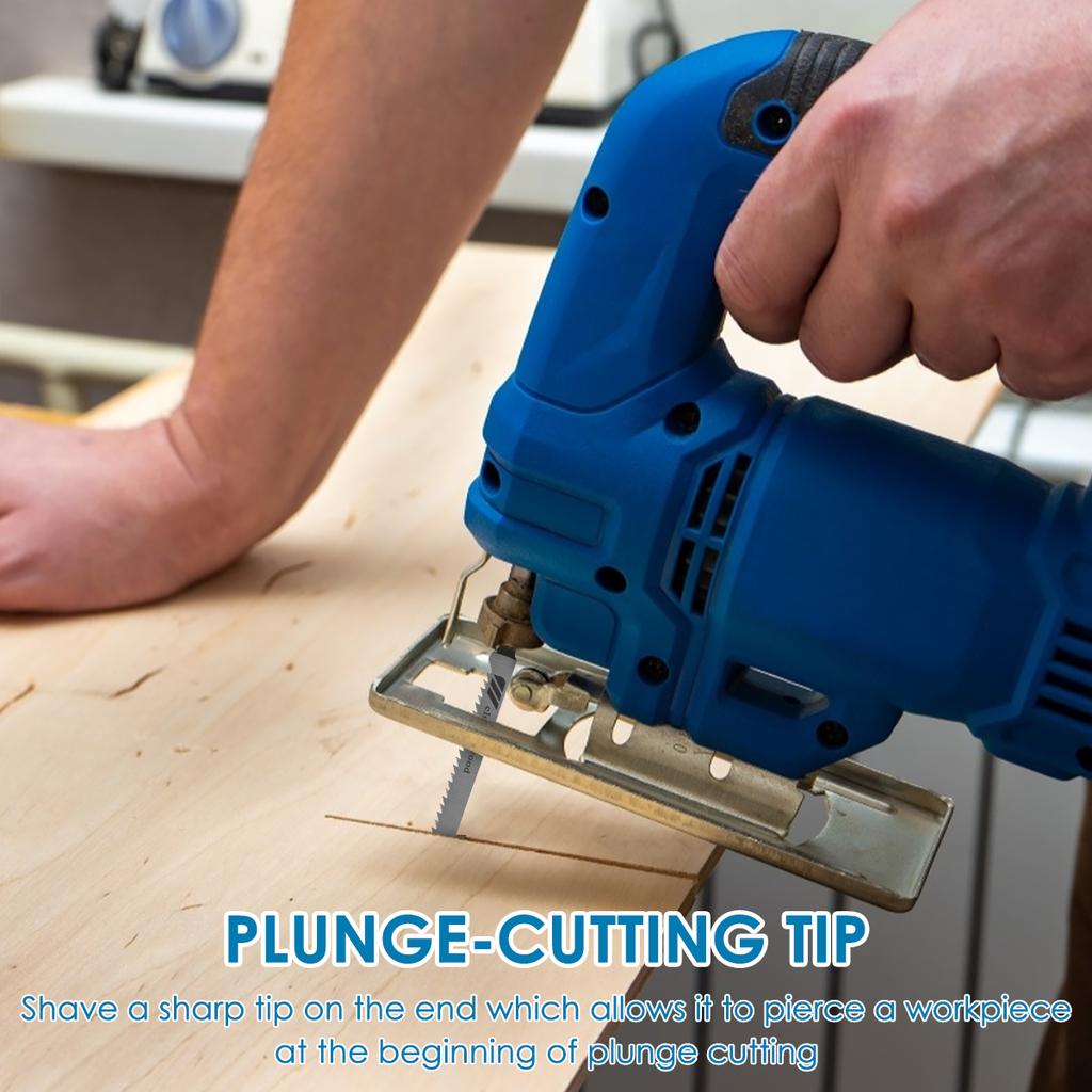 10/50pcs Jig Saw Blades T-Shaft HCS Assorted Saw Blades Sharp Fast Cut Jigsaw Blades for Wood Plastic Metal Cutting Hand Tools