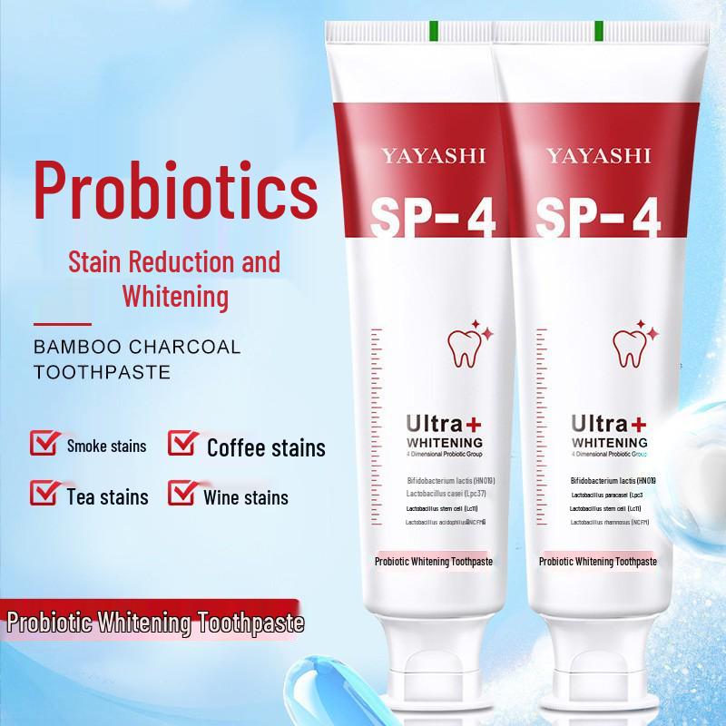 YAYASHI SP-4 Probiotic Whitening Toothpaste - Freshens breath and reduces yellowing, suitable for the whole family, 120g.